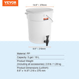 Food Storage: VEVOR Beverage Dispenser, 5 Gallon Drink Dispensers for Parties, Plastic Juice Dispenser with Spigot and Lid, Iced Tea Lemonade Juice Water Dispenser, for Restaurants, Hotels, Parties