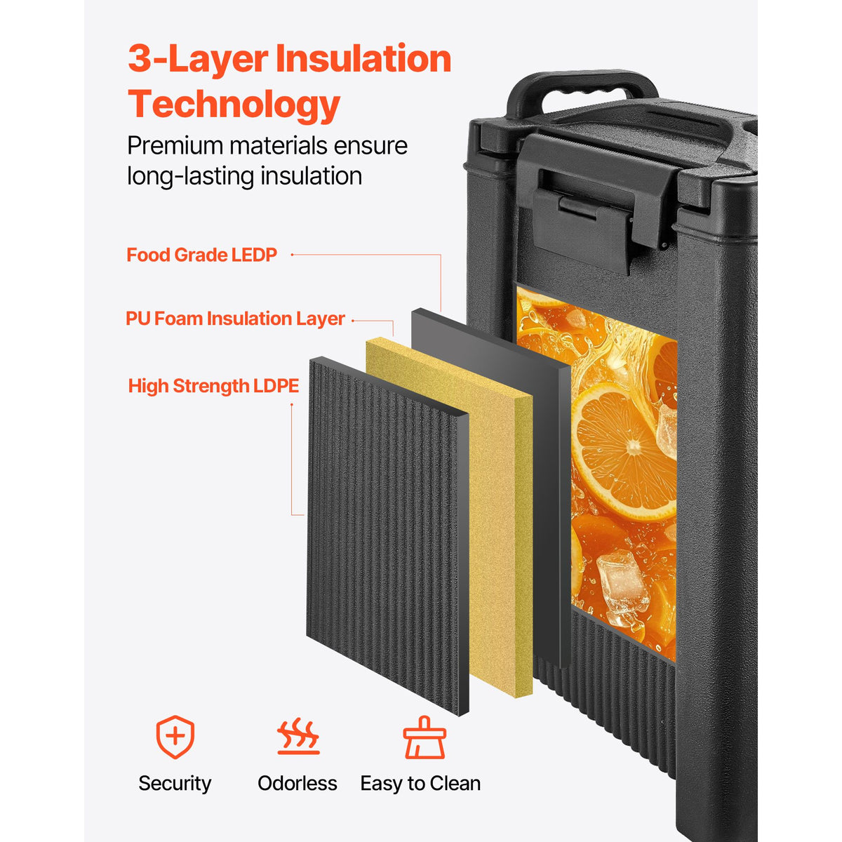 Insulated Beverage Dispenser, 5 Gal/19L Hot and Cold Beverage Server with Spigot & Handle, Food-Grade Thermal Drink Dispenser Cooler for Tea Coffee Water in Cafes & Restaurants, 2 Pack, Black