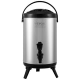 Drinkware: VEVOR Stainless Steel Insulated Beverage Dispenser, 7.6 Liter, Thermal Hot and Cold Drink Server Dispenser with Spigot Handle, Food-grade for Hot Tea Coffee Water Restaurant Drink Shop