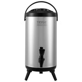 Drinkware: VEVOR Stainless Steel Insulated Beverage Dispenser, 9.2 Liter, Thermal Hot and Cold Drink Server Dispenser with Spigot Handle, Food-grade for Hot Tea Coffee Water Restaurant Drink Shop