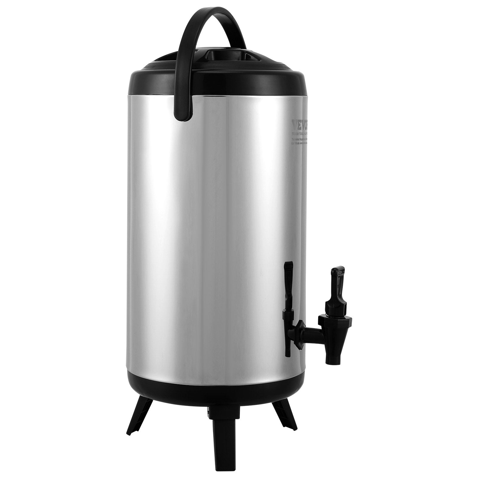 Drinkware: VEVOR Stainless Steel Insulated Beverage Dispenser, 9.2 Liter, Thermal Hot and Cold Drink Server Dispenser with Spigot Handle, Food-grade for Hot Tea Coffee Water Restaurant Drink Shop