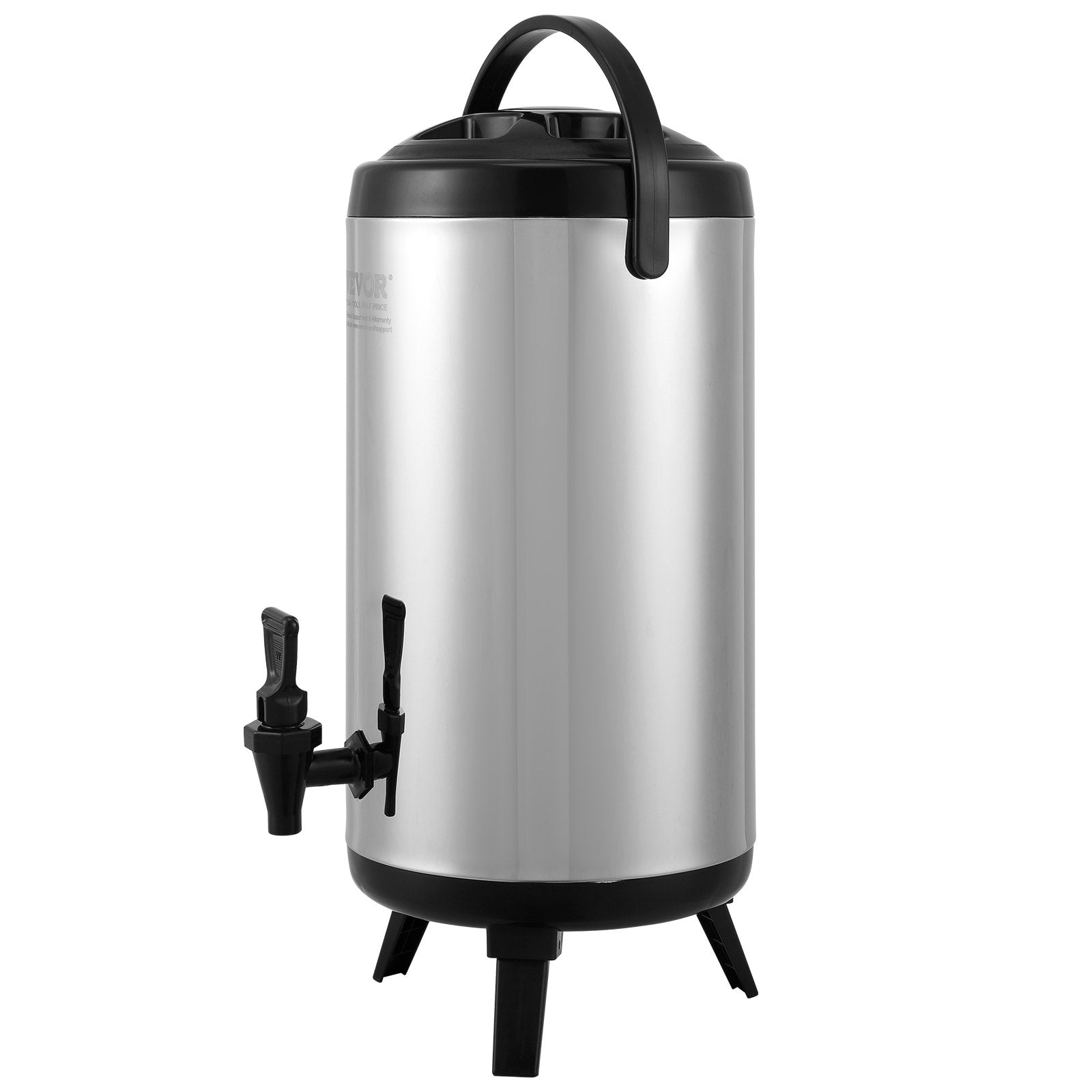 Drinkware: VEVOR Stainless Steel Insulated Beverage Dispenser, 9.2 Liter, Thermal Hot and Cold Drink Server Dispenser with Spigot Handle, Food-grade for Hot Tea Coffee Water Restaurant Drink Shop