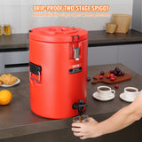 Drinkware: VEVOR Stainless Steel Insulated Beverage Dispenser, 17.2 Liter, Thermal Hot and Cold Drink Server Dispenser with Spigot Handle, Food-grade for Hot Tea Coffee Water Restaurant Drink Shop