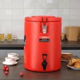 Drinkware: VEVOR Stainless Steel Insulated Beverage Dispenser, 17.2 Liter, Thermal Hot and Cold Drink Server Dispenser with Spigot Handle, Food-grade for Hot Tea Coffee Water Restaurant Drink Shop