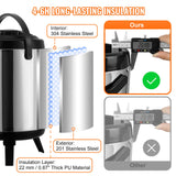 Vibration Exercise Machines: VEVOR Stainless Steel Insulated Beverage Dispenser, 6 Liter, Thermal Hot and Cold Drink Server Dispenser with Spigot Handle, Food-grade for Hot Tea Coffee Water Restaurant Drink Shop