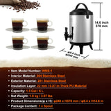 Vibration Exercise Machines: VEVOR Stainless Steel Insulated Beverage Dispenser, 6 Liter, Thermal Hot and Cold Drink Server Dispenser with Spigot Handle, Food-grade for Hot Tea Coffee Water Restaurant Drink Shop