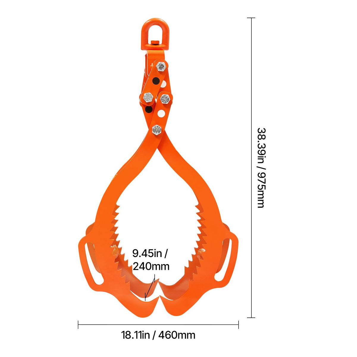 36in Log Lifting Tongs, 4-Claw Log Tongs, Heavy Duty Steel Log Grapple, 3300LBS Lifting Capacity, Swivel Log Graper Timber, Eagle Claw Design, Log Skidding Tongs for Trucks, Tractors, Forklifts