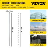 Gardening Tools: VEVOR Spring Wire and Lock Channel,2 m Spring Lock & U-Channel Bundle for Greenhouse, 20 Packs PE Coated Spring Wire & Aluminum Alloy Channel, Plastic Poly Film or Shade Cloth Attachment with Screw