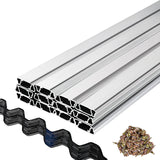 Gardening Tools: VEVOR Spring Wire and Lock Channel,2 m Spring Lock & U-Channel Bundle for Greenhouse, 20 Packs PE Coated Spring Wire & Aluminum Alloy Channel, Plastic Poly Film or Shade Cloth Attachment with Screw