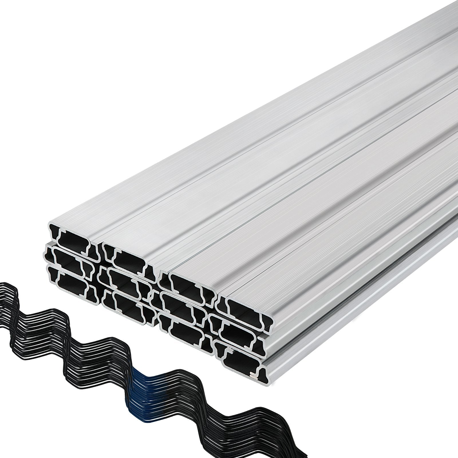 Automotive Repair & Speciality Tools: VEVOR Spring Wire and Lock Channel, 2m Spring Lock & U-Channel Bundle for Greenhouse, 50 Packs PE Coated Spring Wire & Aluminum Alloy Channel, Plastic Poly Film or Shade Cloth Attachment with Scre