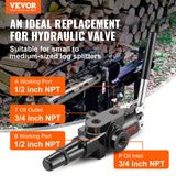 Evaporative Coolers: VEVOR Hydraulic Log Splitter Valve 1 Spool, 25 GPM Hydraulic Directional Control Valve, 3626PSI Hydraulic Loader Valve, Hydraulic Joystick Control Valve for Small Tractors, Loaders, Log Splitter