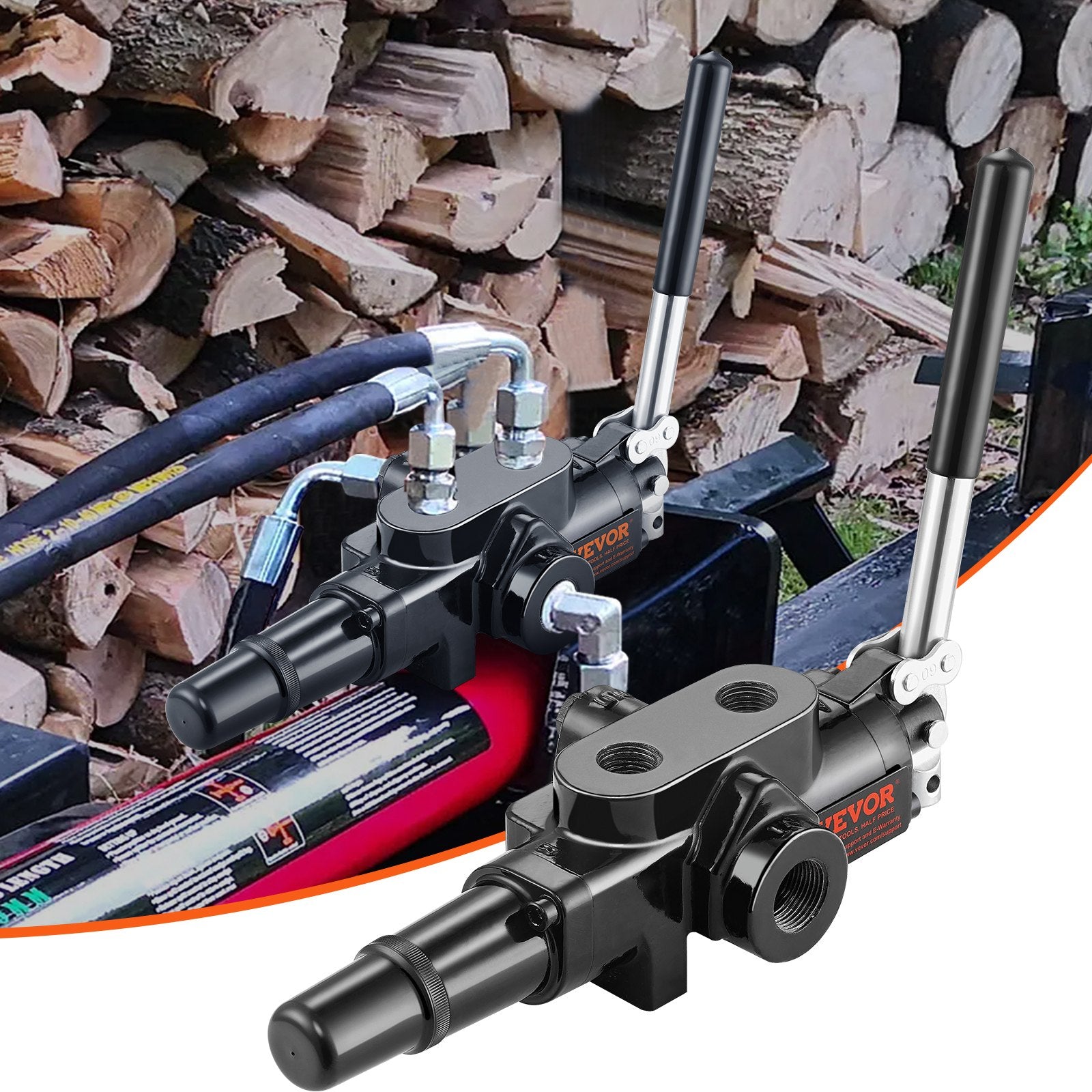 Hydraulic Log Splitter Valve 1 Spool, 25 GPM Hydraulic Directional Control Valve, 3626PSI Hydraulic Loader Valve, Hydraulic Joystick Control Valve for Small Tractors, Loaders, Log Splitter