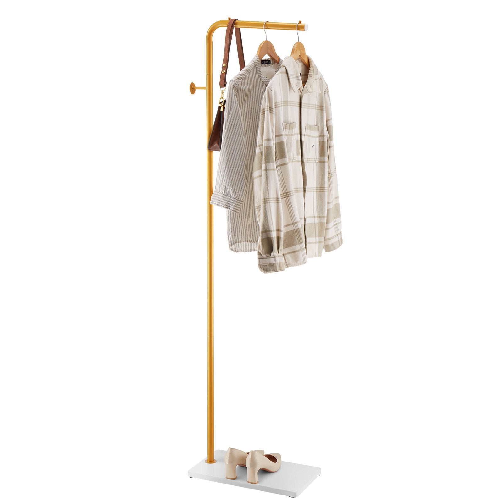 Coat Racks: VEVOR Coat Rack, Freestanding Coats Rack Stand with Quartz Stone Base & 3 Round Hooks, Free Standing Hall Coat Tree for Entryway, Bedroom, Living Room, Stylish Clothes Hanger Stand for Coats, Hat, Bag
