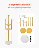 Clothing & Wardrobe Storage: VEVOR Coat Rack, Freestanding Coat Rack Stand with Quartz Stone Base & 9 Hooks, Free Standing Hall Coat Tree for Entryway, Bedroom, Office, Living Room, Modern Clothes Hanger for Coat, Hat, Scarf, Bag