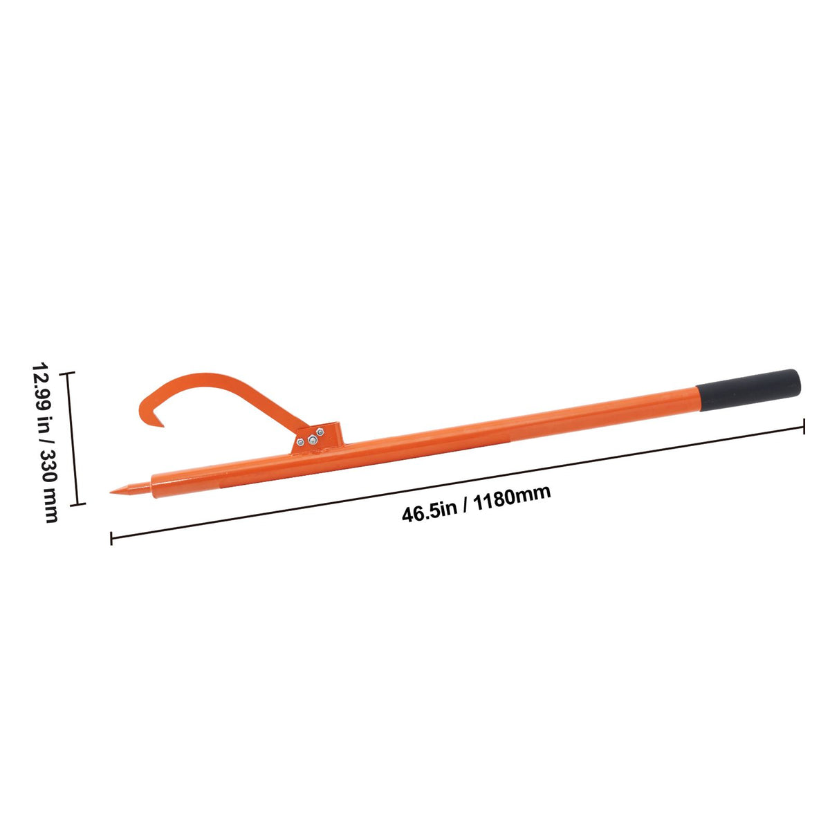 Log Peavey, 46.5 in, Metal Handle Log Lifter, Heavy Duty Log Roller with Max 19 in Opening, Rust-Resistant Log Jack Cant Hook, Felling Log Roller Tool for Rolling, Raising, Turning Logs