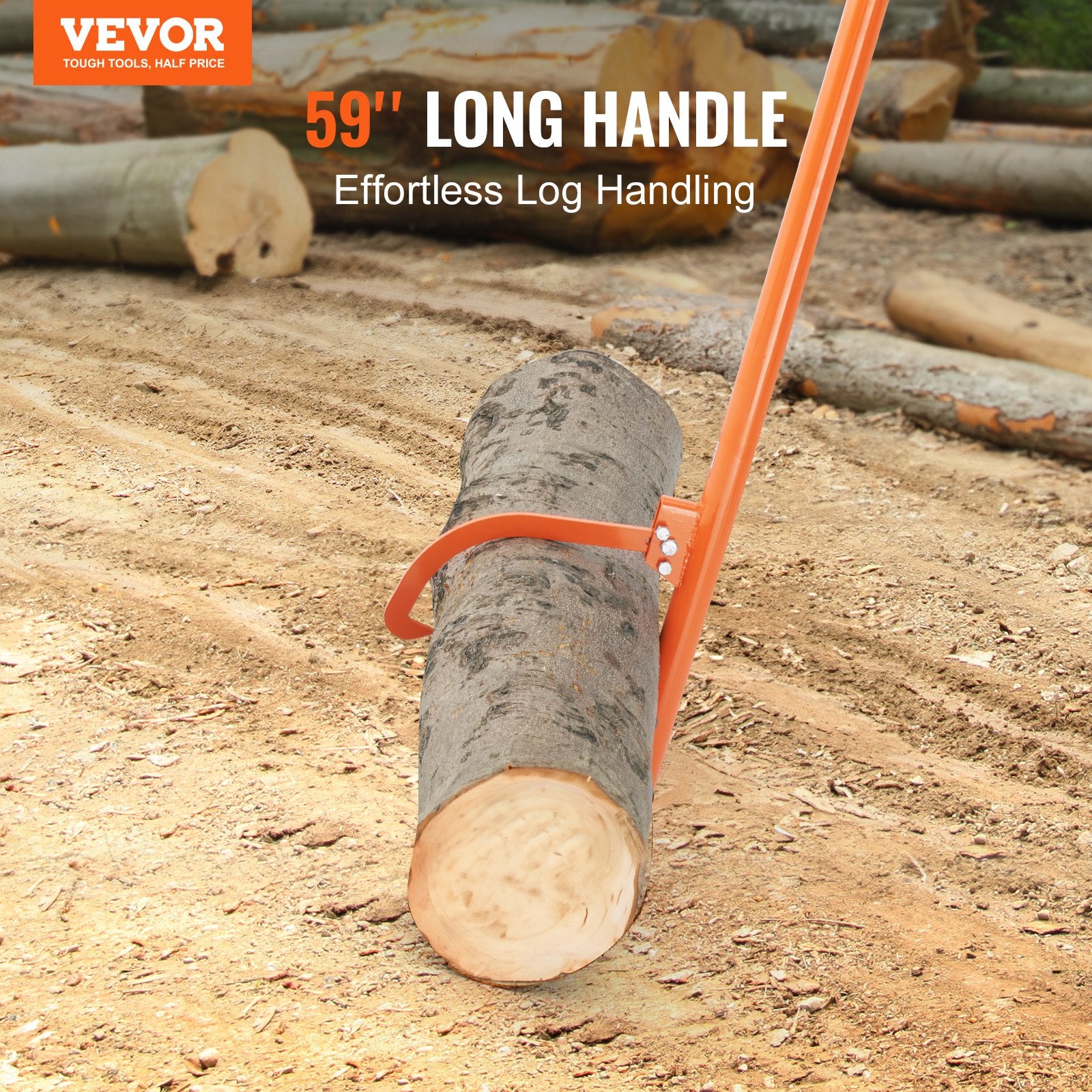 Laminators: VEVOR Cant Hook Tool, 59 in, Heavy Duty Steel Log Roller, Log Lifter Timber Jack for Max 32" Dia Logs, Forestry Logging Tools, Dual Function Log Handler for Rolling and Clamping Logs