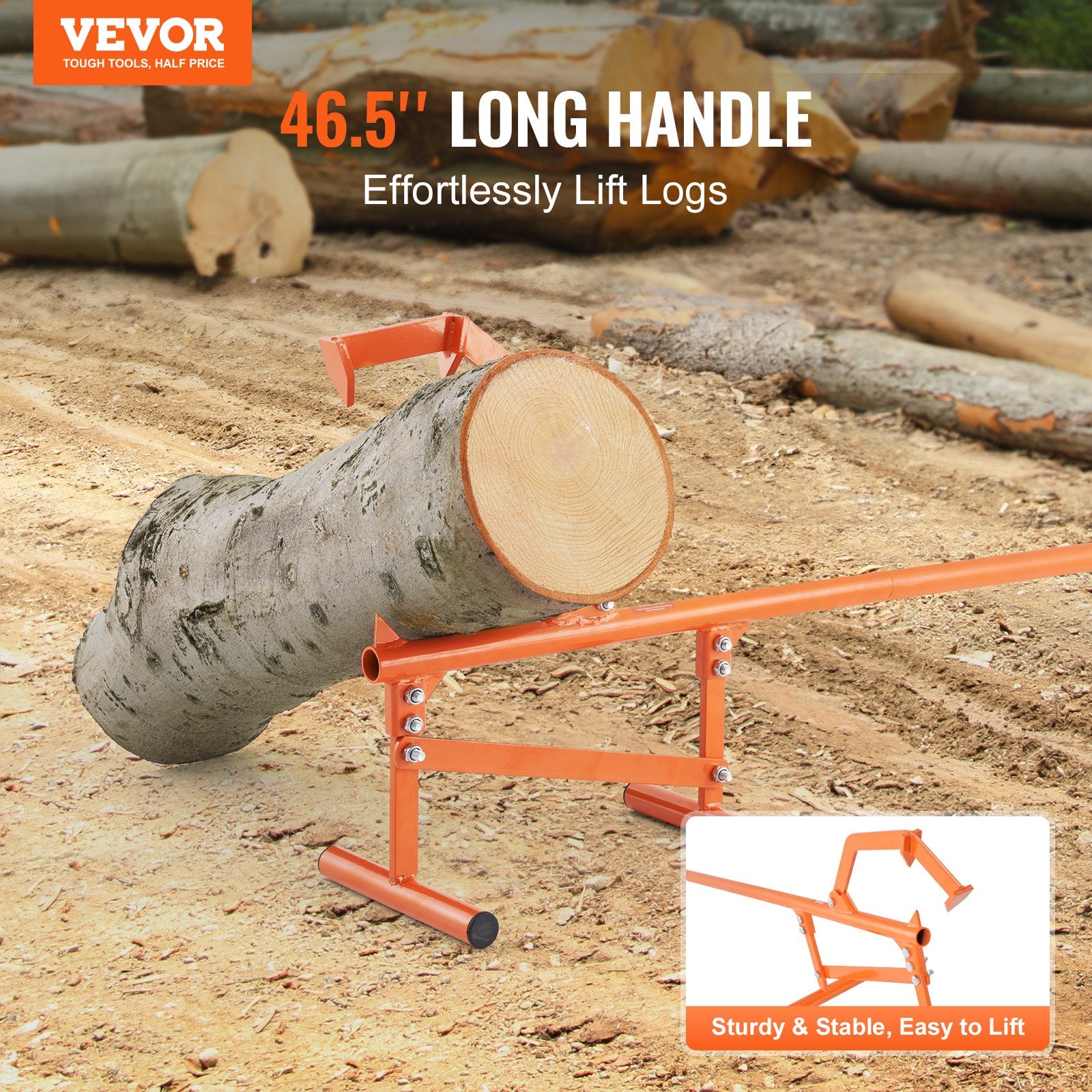 Laminators: VEVOR Timberjack, 46.5 in, Heavy Duty Steel Log Lifter, Log Roller with Adjustable Cant Hook, Logging Tools Log Jack for Logs Ups to 15" Dia, Timber Jack for Rolling Cutting Lifting Logs