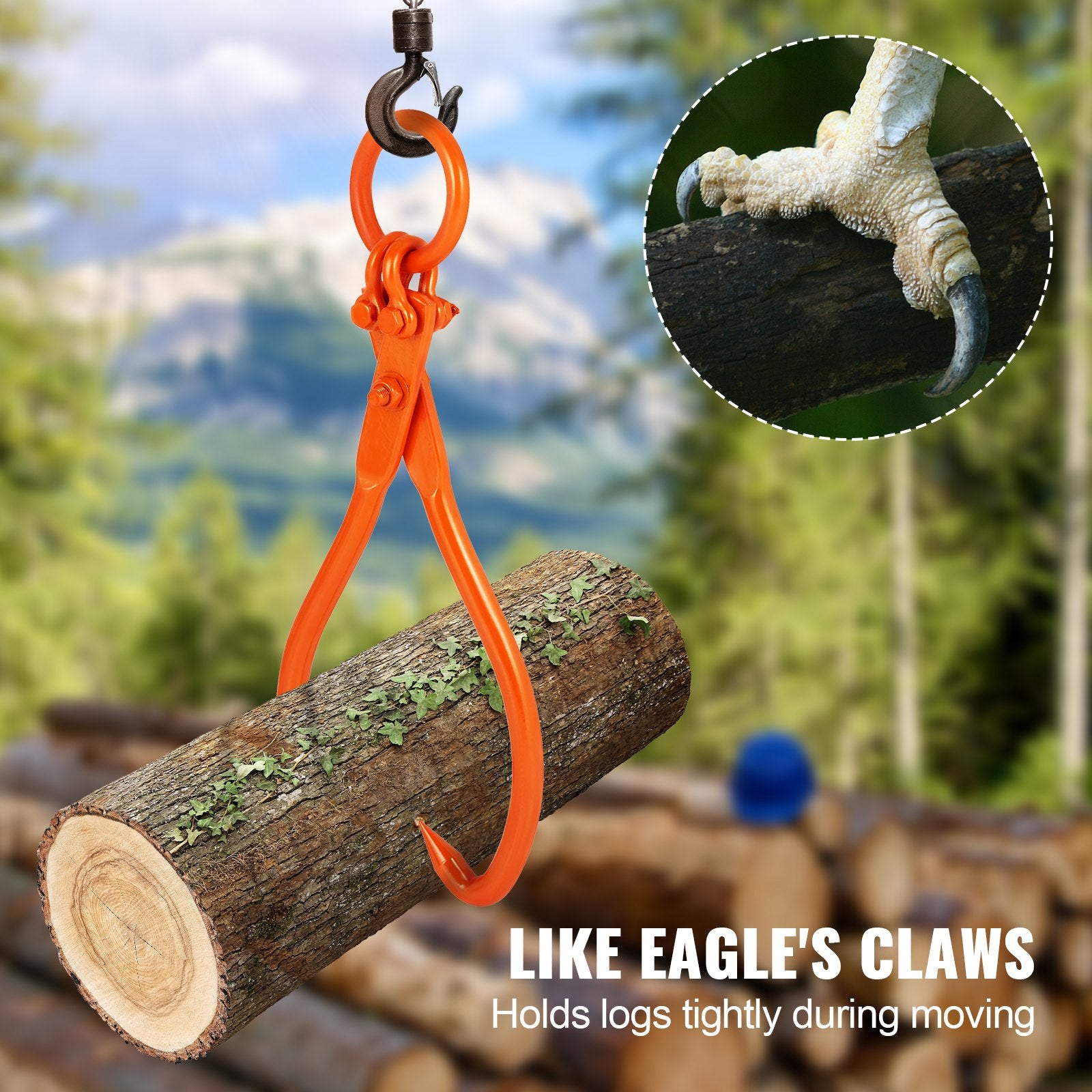 Mobility & Accessibility: VEVOR Log Skidding Tongs, 18 inch 2 Claw Log Lifting Tongs, Heavy Duty Steel Lumber Skidding Tongs, 772 lbs/350 kg Loading Capacity, Log Lifting, Handling, Dragging & Carrying Tool
