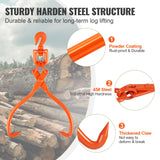 Mobility & Accessibility: VEVOR Log Skidding Tongs, 45.7cm 2 Claw Log Lifting Tongs, Heavy Duty Rotating Steel Lumber Skidding Tongs, 350 kg Loading Capacity, Log Lifting, Handling, Dragging & Carrying Tool