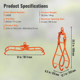 Building Materials: VEVOR Timber Claw Hook, 28 inch 4 Claw Log Grapple for Logging Tongs, Swivel Steel Log Lifting Tongs, Eagle Claws Design with 2205 lbs/1000 kg Loading Capacity for Tractors, ATVs, Trucks, Forklifts