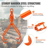 Building Materials: VEVOR Timber Claw Hook, 36 inch 4 Claw Log Grapple for Logging Tongs, Swivel Steel Log Lifting Tongs, Eagle Claws Design with 3307 lbs/1500 kg Loading Capacity for Tractors, ATVs, Trucks, Forklifts