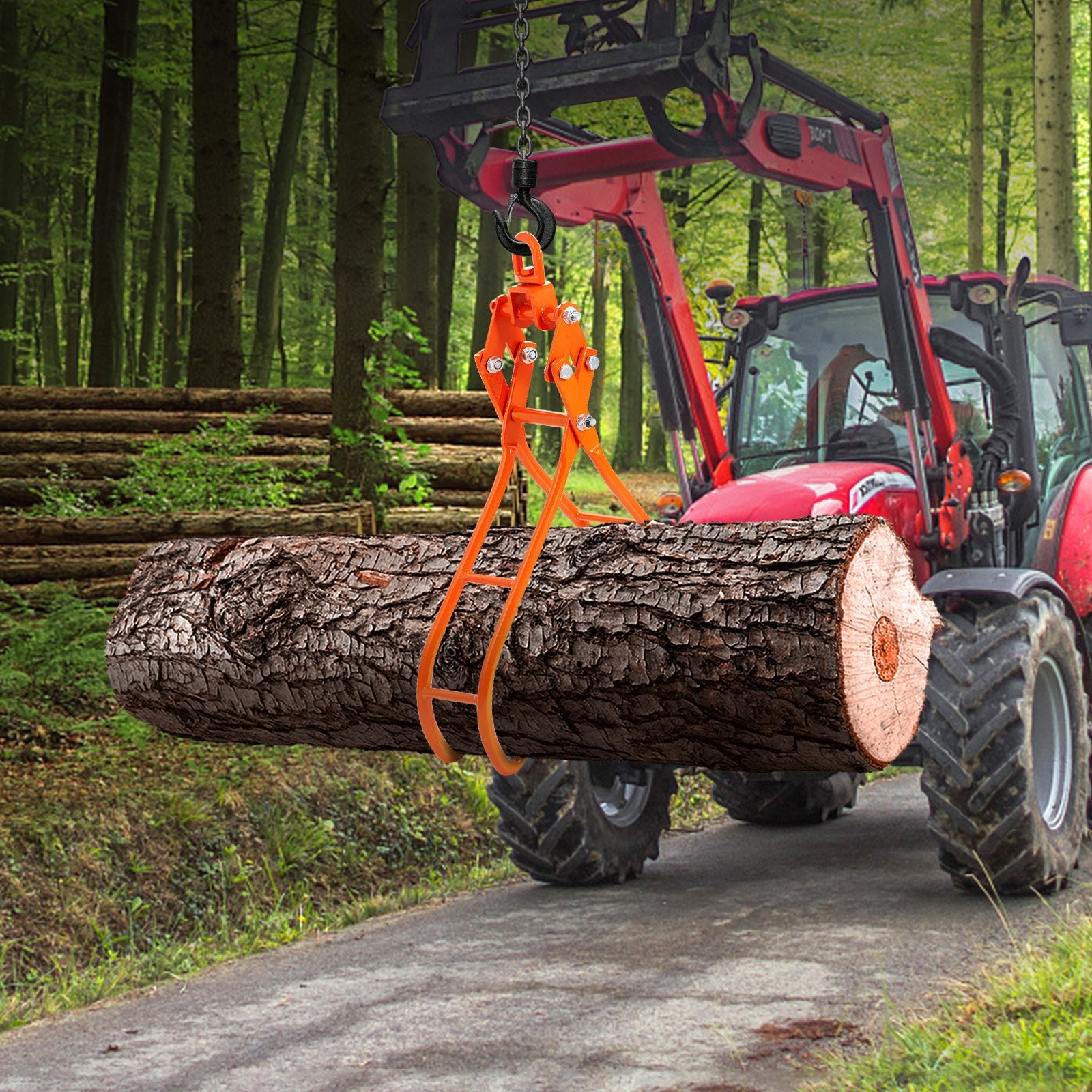 Building Materials: VEVOR Timber Claw Hook, 36 inch 4 Claw Log Grapple for Logging Tongs, Swivel Steel Log Lifting Tongs, Eagle Claws Design with 3307 lbs/1500 kg Loading Capacity for Tractors, ATVs, Trucks, Forklifts