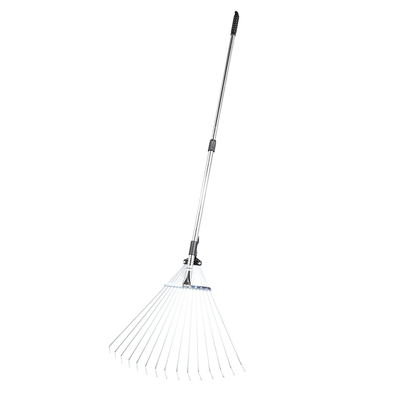 Gardening Accessories: VEVOR Leaf Rake, 15 Metal Tines, Adjustable Garden Rake for Lawns with 19-57 cm Wide Head and 81.3-160 cm Long Handle, Heavy Duty Stainless Steel Small Leaves Tool for Gardening Camping Yard Grass