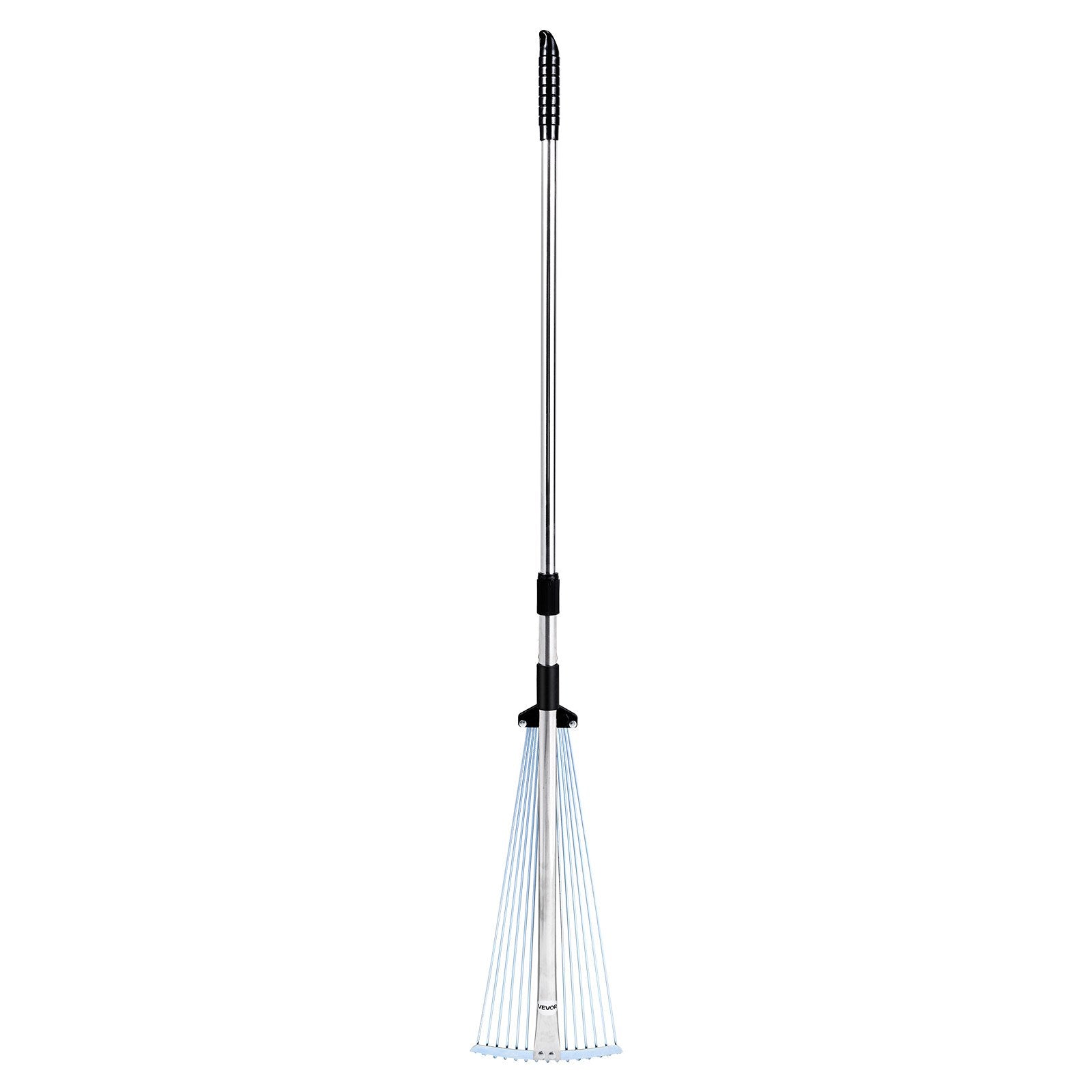 Gardening Accessories: VEVOR Leaf Rake, 15 Metal Tines, Adjustable Garden Rake for Lawns with 19-57 cm Wide Head and 81.3-160 cm Long Handle, Heavy Duty Stainless Steel Small Leaves Tool for Gardening Camping Yard Grass