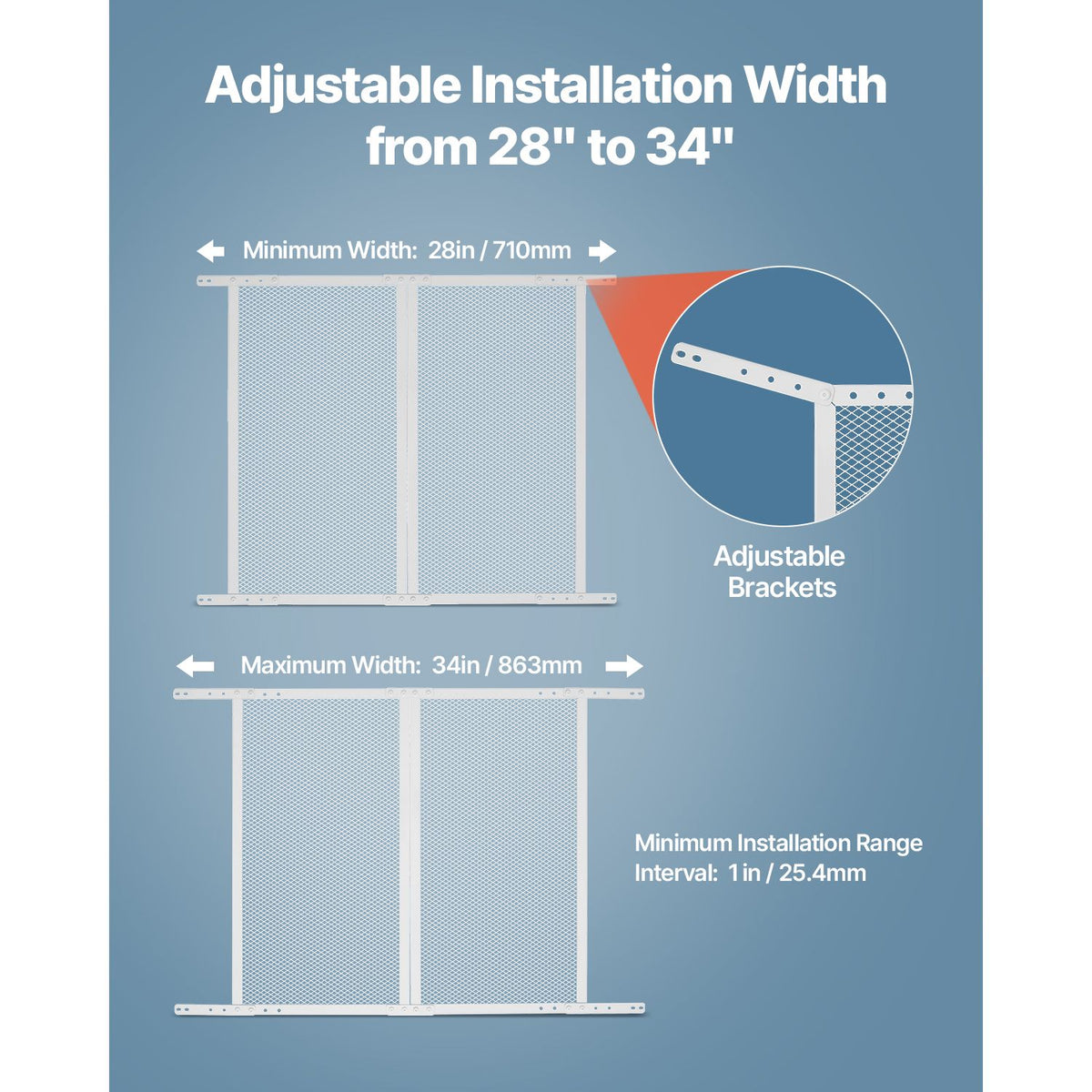 RV Screen Door Protector, 660.4 x 609.6 mm Door Grille, Easy to Install and Disassemble, Reinforced Breathable Protective Mesh, Aluminum Alloy Camper RV Entry Protector for Pet Protection, White
