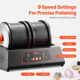 Hand Tools: Rock Tumbler Machine 8 lbs Rock Polishing Kit 9 Speed 9-Day Timer Dual Barrels