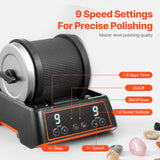 Nail Care: VEVOR Rock Tumbler Kit, 2.5 lbs Rock Polishing Kit, 9 Speed Settings 9-Day Polishing Timer Stone Polishing Kit, Rock Polisher with Rough Gemstones and Polishing Grits, Rock Polisher for Kids Adults