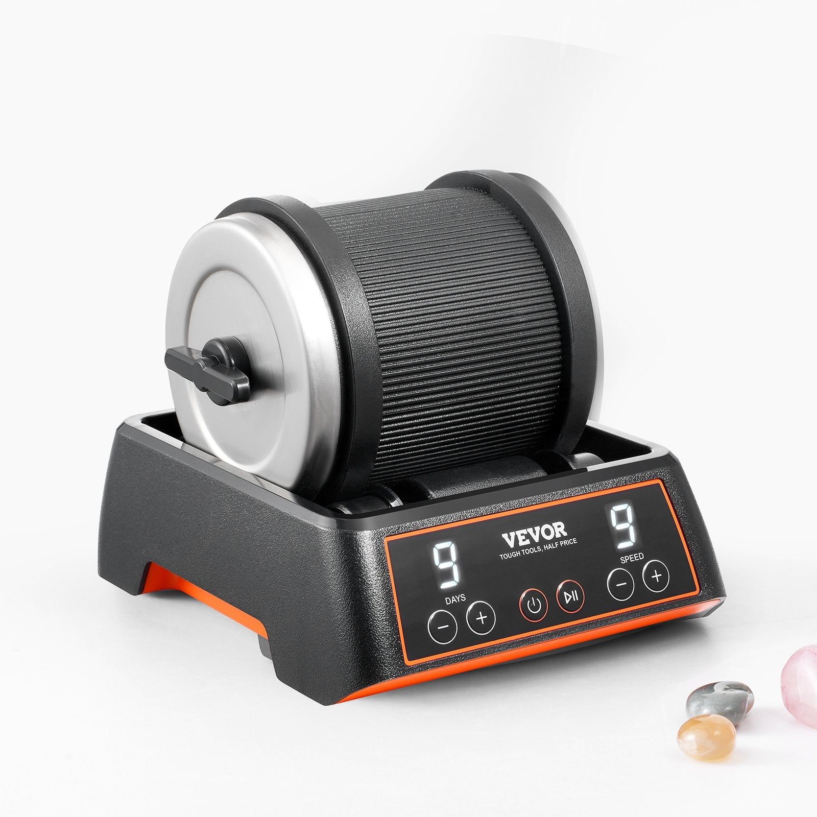Nail Care: VEVOR Rock Tumbler Kit, 2.5 lbs Rock Polishing Kit, 9 Speed Settings 9-Day Polishing Timer Stone Polishing Kit, Rock Polisher with Rough Gemstones and Polishing Grits, Rock Polisher for Kids Adults