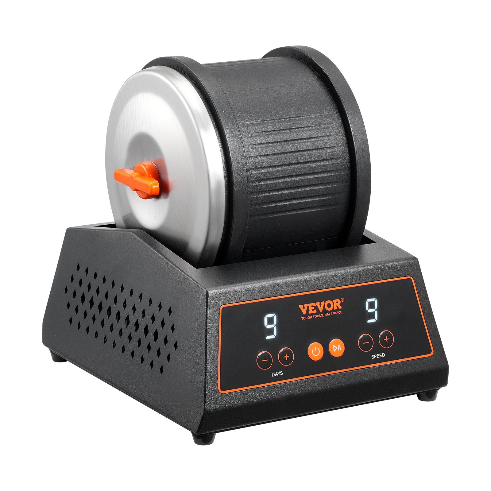 Rock Tumbler Machine 4 lbs Rock Polishing Kit 9 Speed 9-Day Timer Steel