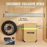 Cross Bar: VEVOR E Track Tie-Down Rail Kit, 24PCS 1524 mm E-Tracks Set Includes 8 Steel Rails & 8 O-Rings & 8 Tie-Offs with D-Ring, Versatile Trailer Securing Accessories for Cargo Motorcycles Bikes, 816 kg Load