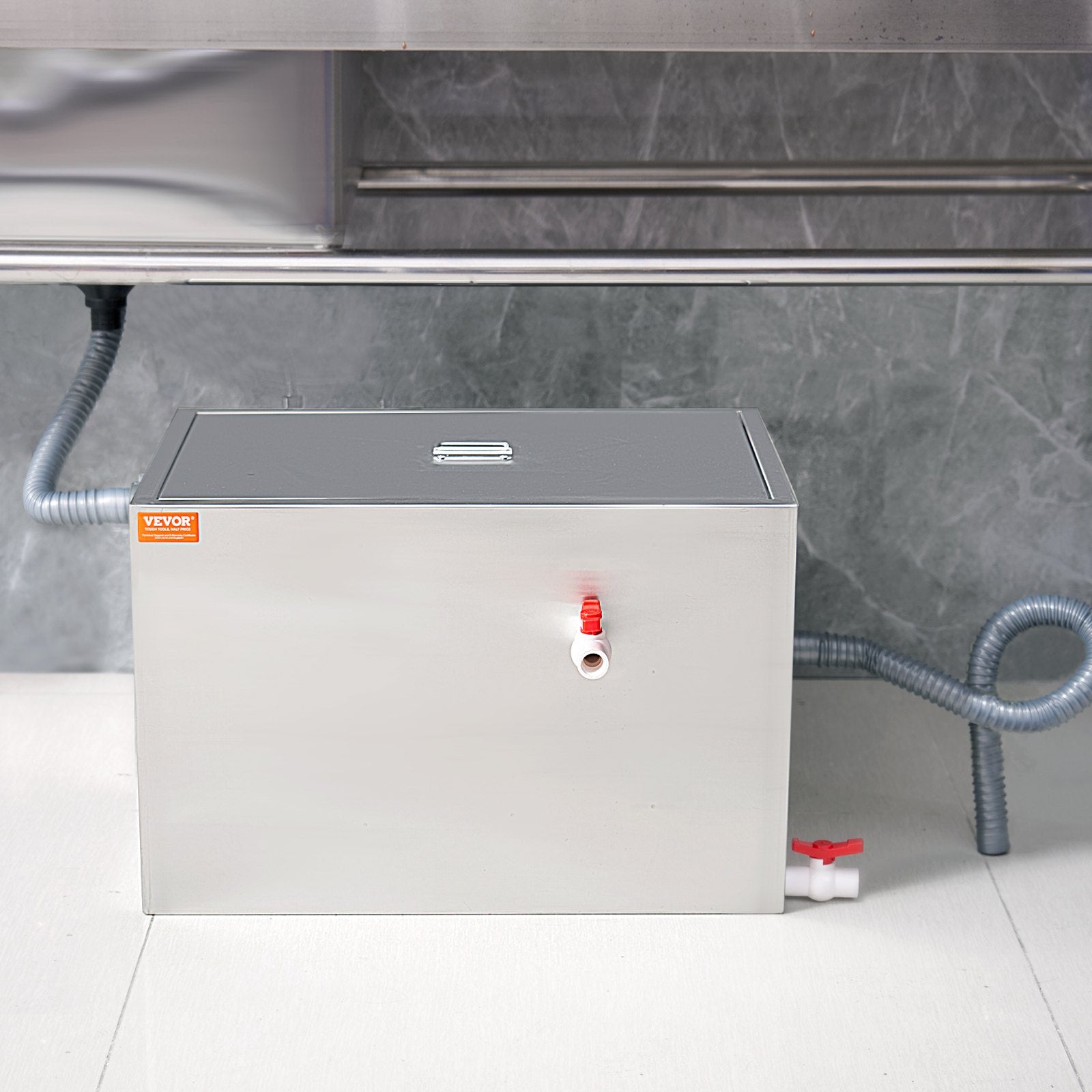 Farm Equipment: VEVOR Commercial Grease Trap, 40 LBS Grease Interceptor, Side Inlet Interceptor, Under Sink Stainless Steel Grease Trap, 10 GPM Waste Water Oil-water Separator, for Restaurant Canteen Home Kitchen