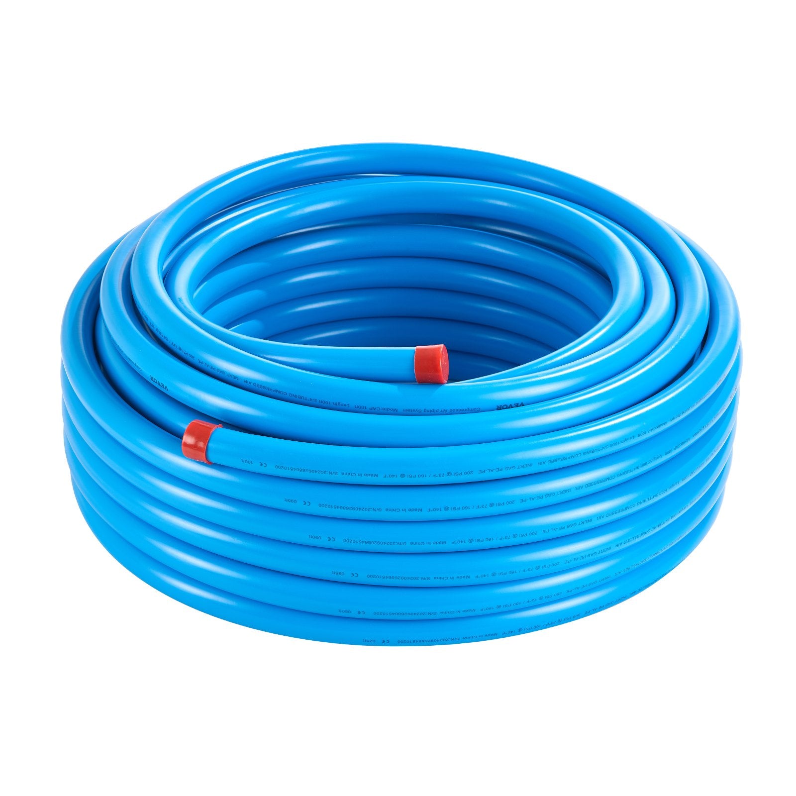 Air Compressors: VEVOR Air Compressor Line Kit, 100FT x 3/4", HDPE-Aluminum Compressed Air Piping System, Leak-Proof, Pressure-Resistant & Easy-to-Install, Compressed Air Line Tubing Kit for Garages Workshops, Blue