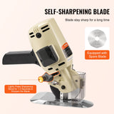 Chainsaws: VEVOR Fabric Cutter, 250W Electric Rotary Fabric Cutting Machine, 1.1" Cutting Thickness, Octagonal Knife, with Replacement Blade and Sharpening Stones, for Multi-Layer Cloth Fabric Leather