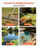 Lawn Rollers: VEVOR Landscape Rake, 914 mm Wide Head 2590 mm Handle, Large Heavy Duty Aluminum Landscaping Leaf Rake Tool, Asphalt Level for Loosening Soil, Garden & Yard, Pond Gravel & Beach Lawn Care, 15.8m Rope