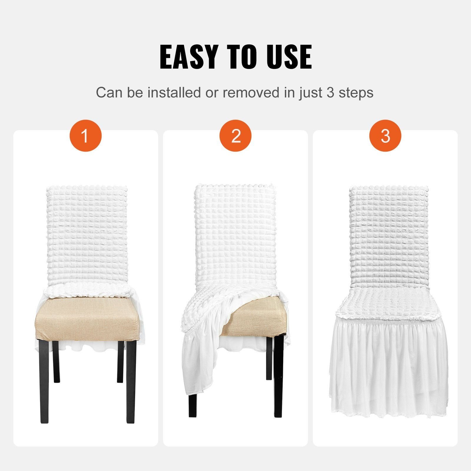 Women's Uggs & Slippers: VEVOR Stretch Spandex Folding Chair Covers, Universal Fitted Chair Cover with Skirt, Removable Washable Protective Slipcovers, for Wedding, Holiday, Banquet, Party, Celebration, Dining (4 PCS White)