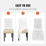 Women's Uggs & Slippers: VEVOR Stretch Spandex Folding Chair Covers, Universal Fitted Chair Cover with Skirt, Removable Washable Protective Slipcovers, for Wedding, Holiday, Banquet, Party, Celebration, Dining (4 PCS White)