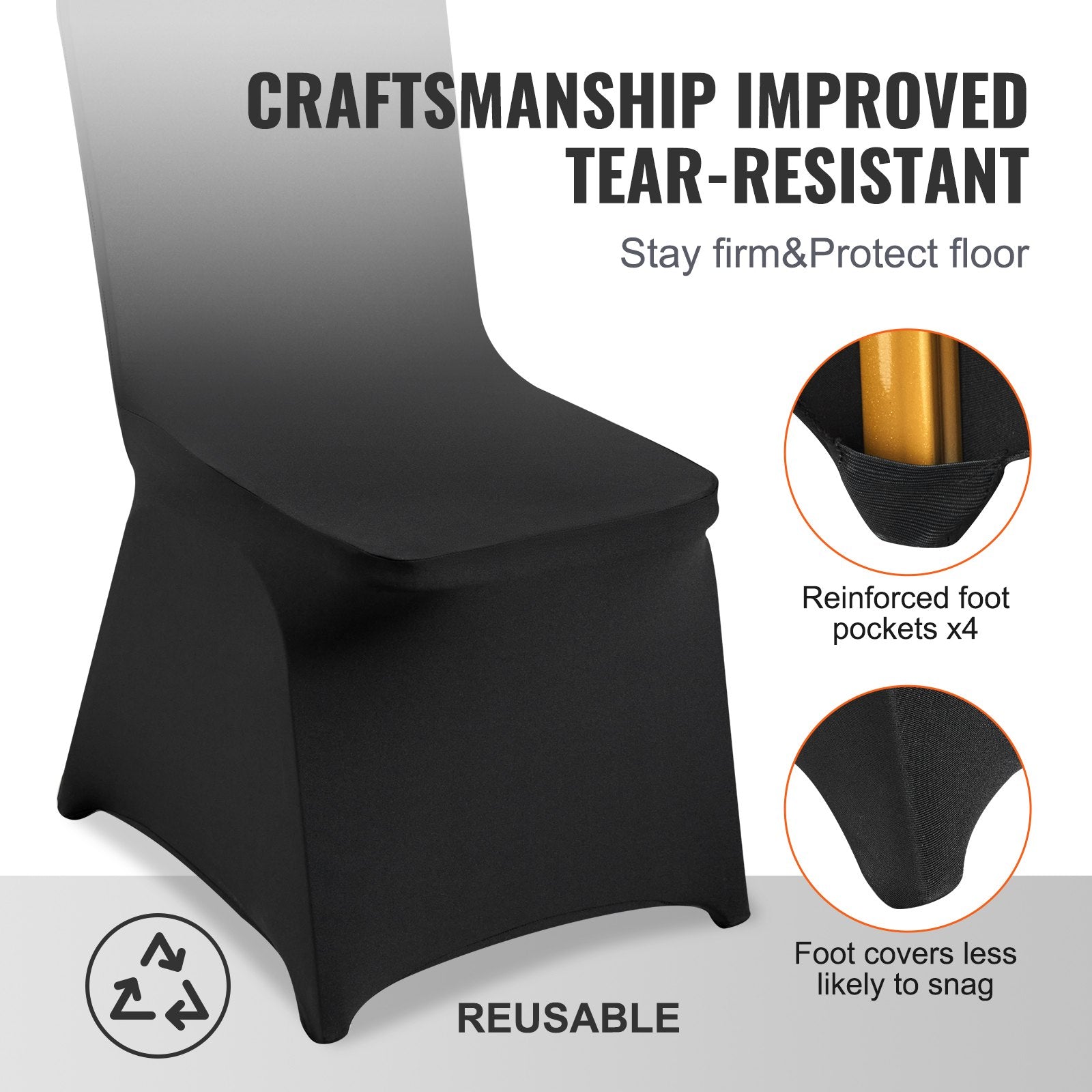 Wedding Favours: VEVOR Stretch Spandex Folding Chair Covers, Universal Fitted Chair Cover, Removable Washable Protective Slipcovers, for Wedding, Holiday, Banquet, Party, Celebration, Dining (30PCS Black)