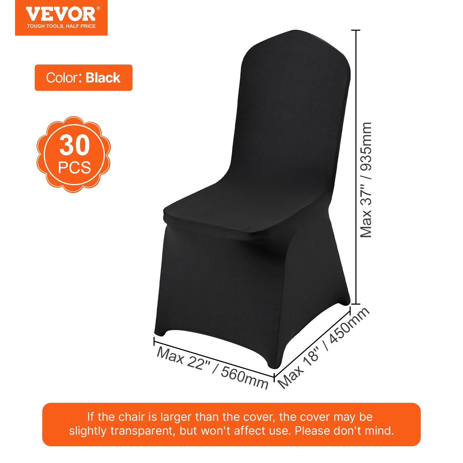Wedding Favours: VEVOR Stretch Spandex Folding Chair Covers, Universal Fitted Chair Cover, Removable Washable Protective Slipcovers, for Wedding, Holiday, Banquet, Party, Celebration, Dining (30PCS Black)