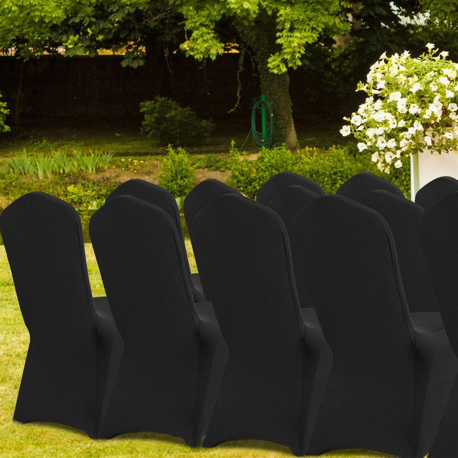 Wedding Favours: VEVOR Stretch Spandex Folding Chair Covers, Universal Fitted Chair Cover, Removable Washable Protective Slipcovers, for Wedding, Holiday, Banquet, Party, Celebration, Dining (30PCS Black)