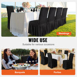 Wedding Favours: VEVOR Stretch Spandex Folding Chair Covers, Universal Fitted Chair Cover with Skirt, Removable Washable Protective Slipcovers, for Wedding, Holiday, Banquet, Party, Celebration, Dining (4 PCS Black)