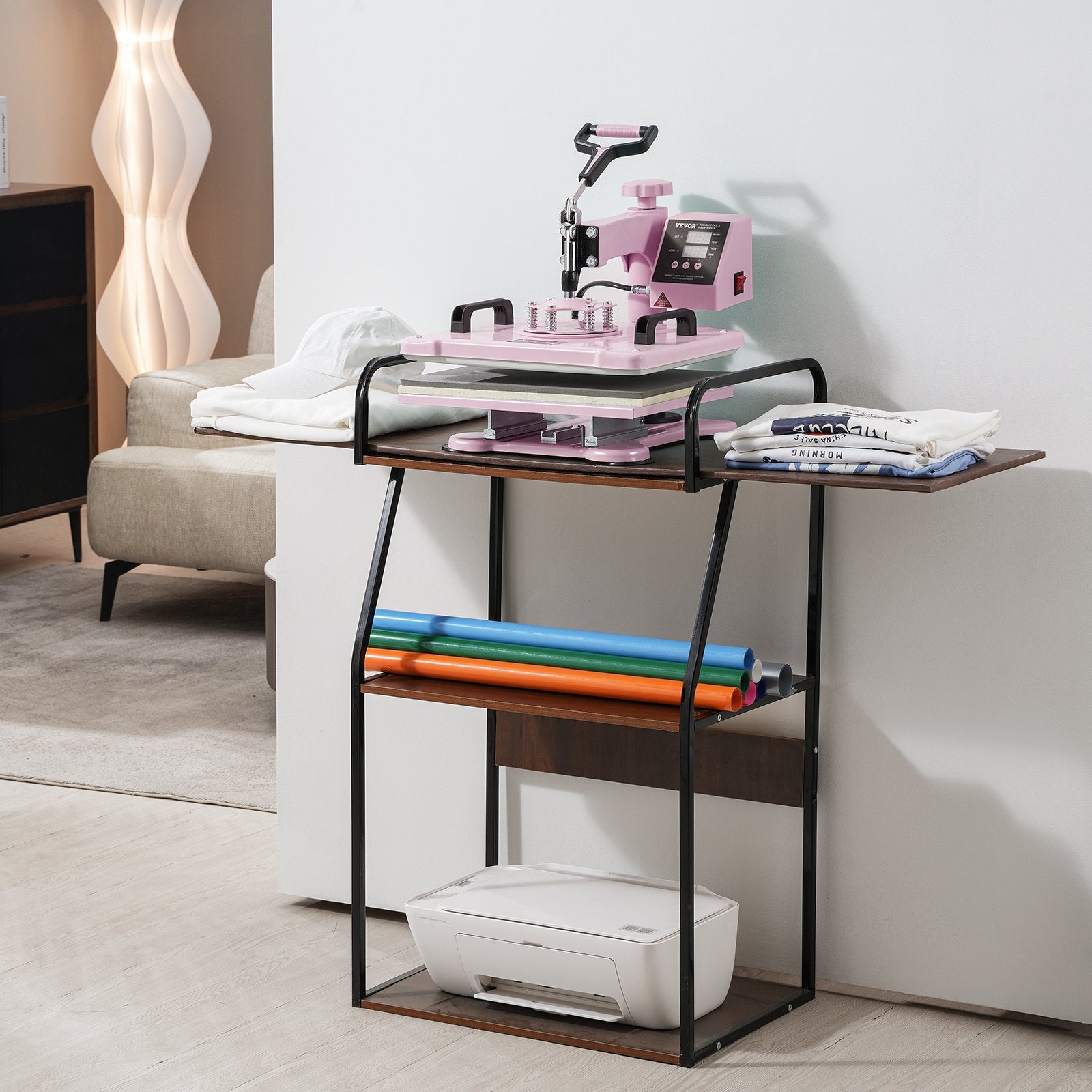 Heat Press Machine 12x15 in 8 in 1 with 30oz Tumbler Press T-Shirts Pink