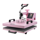 Food Warmers & Chafing Dishes: VEVOR Heat Press Machine, 15 x 15 inch, 5 in 1 Heat Transfer Machine with 30 oz Tumbler Press, 360° Swing Away T-Shirt Pressing, Digital Precise Control, for T-Shirts/Mugs/Hats/Plates, Pink
