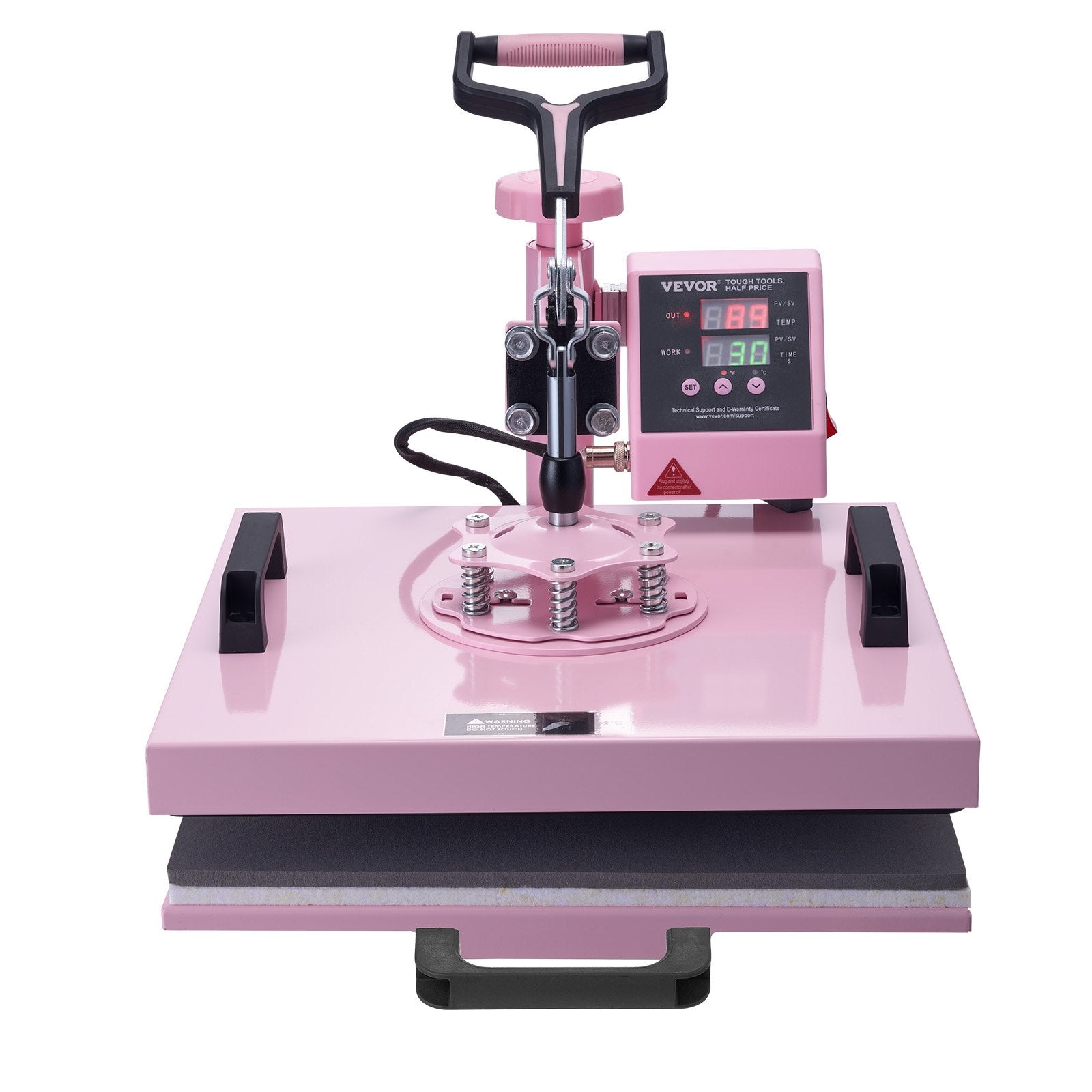 Food Warmers & Chafing Dishes: VEVOR Heat Press Machine, 15 x 15 inch, 5 in 1 Heat Transfer Machine with 30 oz Tumbler Press, 360° Swing Away T-Shirt Pressing, Digital Precise Control, for T-Shirts/Mugs/Hats/Plates, Pink