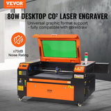 Gardening Tools: VEVOR 80W CO2 Laser Engraver, 500 x 700 mm, 19.7 IPS Laser Cutter Machine with 2-Way Pass Air Assist, Compatible with LightBurn, CorelDRAW, AutoCAD, Windows, Mac OS, Linux, for Wood Acrylic Fabric