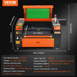 Gardening Tools: VEVOR 80W CO2 Laser Engraver, 500 x 700 mm, 19.7 IPS Laser Cutter Machine with 2-Way Pass Air Assist, Compatible with LightBurn, CorelDRAW, AutoCAD, Windows, Mac OS, Linux, for Wood Acrylic Fabric