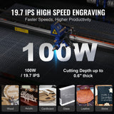 Desks: VEVOR 100W CO2 Laser Engraver Engraving Carving Print Machine 600x900 mm Workbed